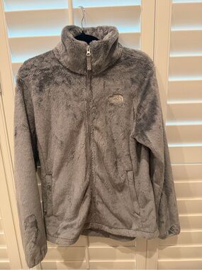 The North Face Heather Gray Plush Zip-Up Jacket- unworn, med
